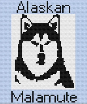 Alaskan Malamute Afghan, C2C Crochet Pattern